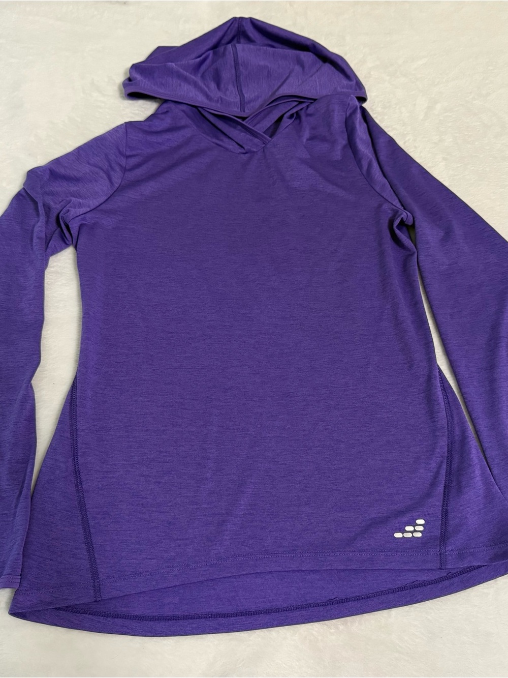 BCG Girls XL 16 Purple Lightweight Performance Hoodie Long Sleeve Thumbholes
